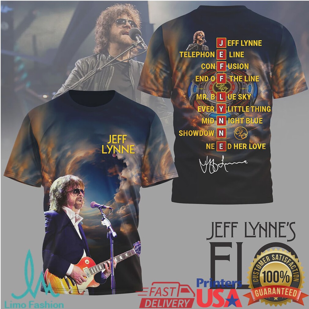 Jeff Lynne's ELO Farewell Tour T Shirt Mr. Blue Sky Lyric Graphic - Limotees LLC
