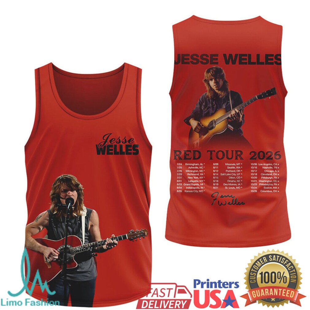 Jesse Welles Red Tour 2026 Official Concert Dates T Shirt - Limotees LLC