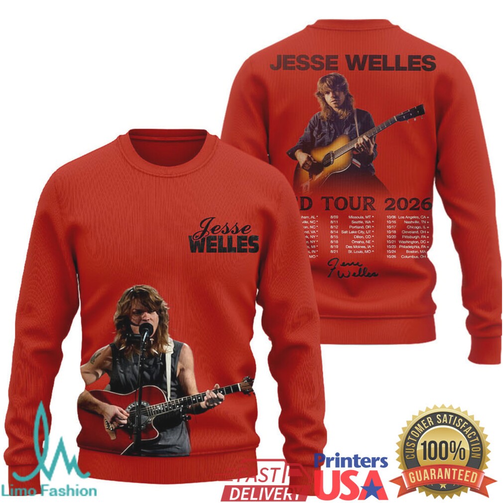 Jesse Welles Red Tour 2026 Official Concert Merchandise T Shirt - Limotees LLC