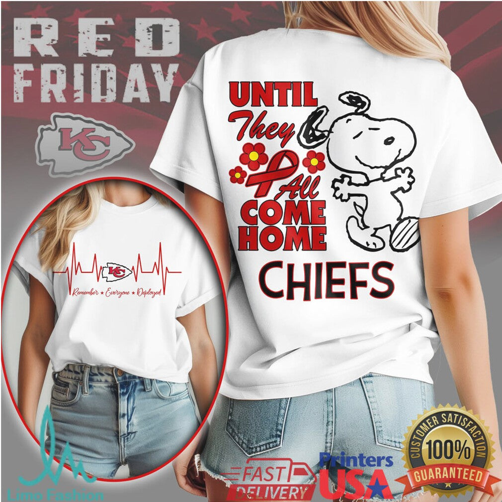 Kansas City Chiefs Official NFL Snoopy Red Friday 3D Shirt