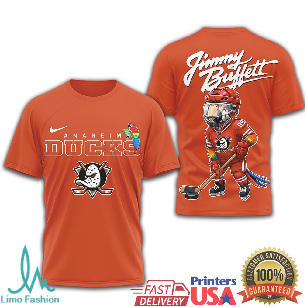 Jimmy Buffett Anaheim Ducks Parrot Head Hockey T Shirt - Limotees LLC