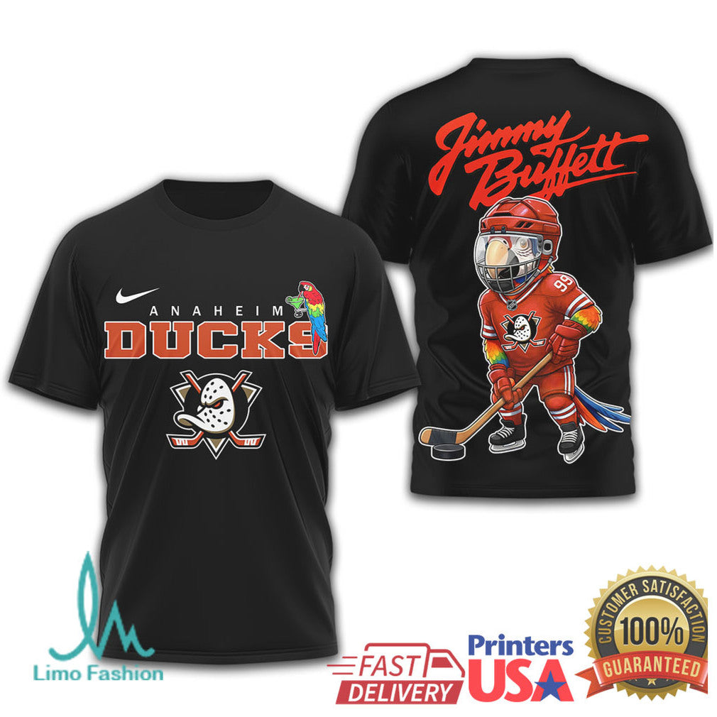 Jimmy Buffett Anaheim Ducks Parrot Head Hockey T Shirt - Limotees LLC