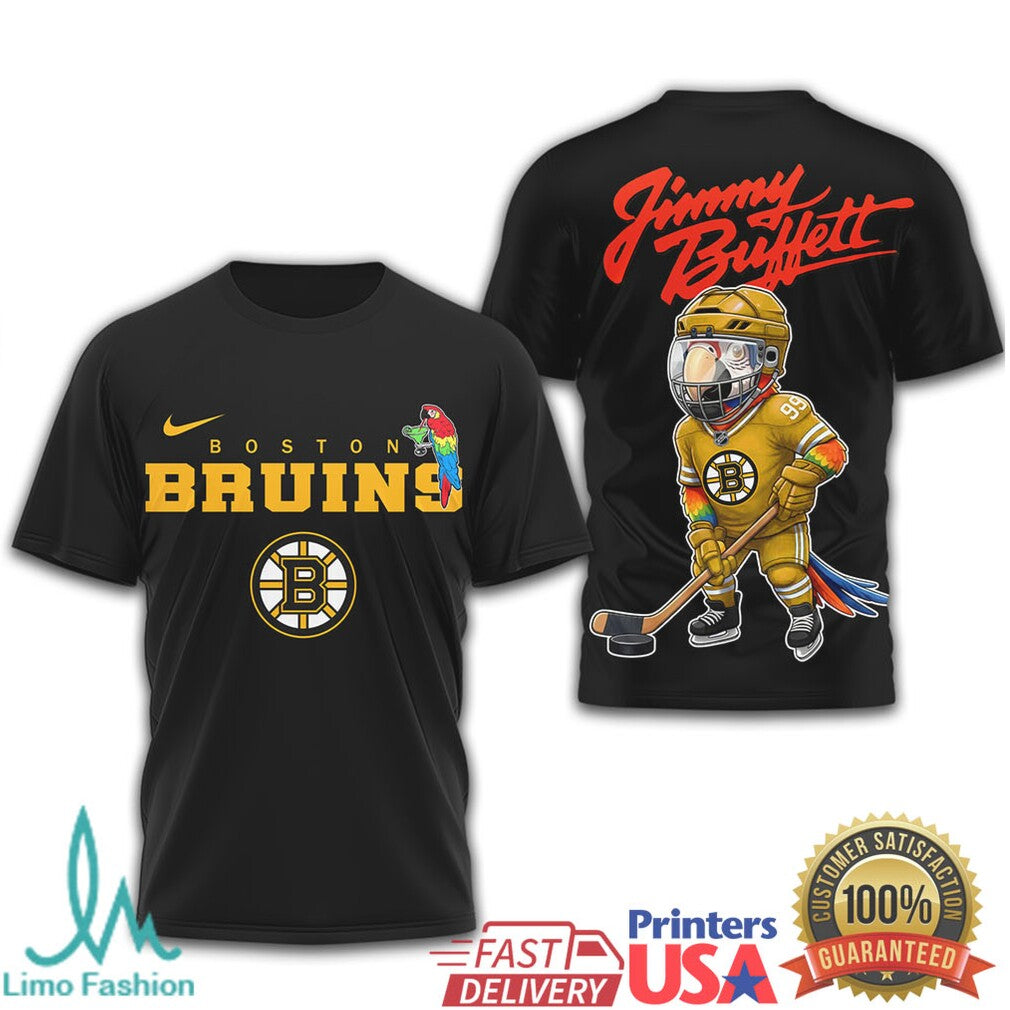Jimmy Buffett Boston Bruins Parrot Head Hockey T Shirt - Limotees LLC