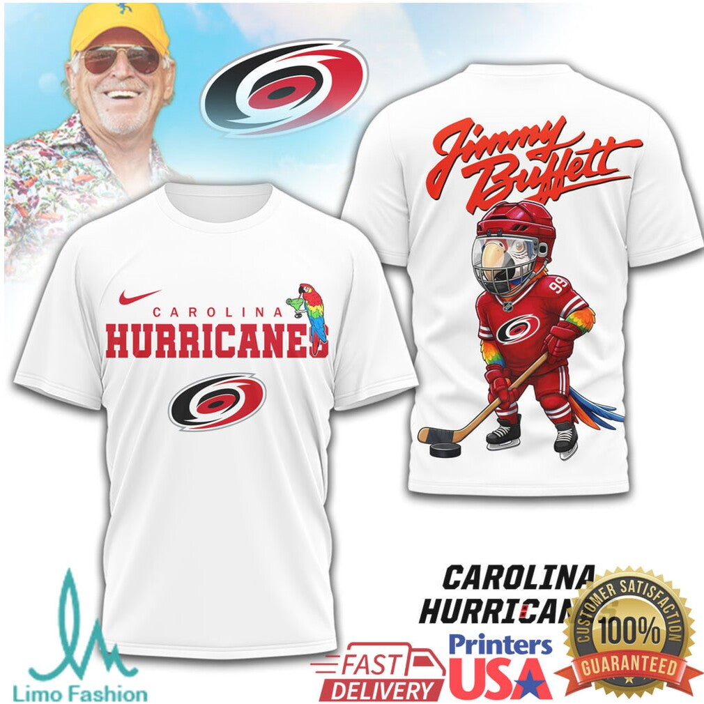 Jimmy Buffett Carolina Hurricanes Parrot Head Hockey T Shirt - Limotees LLC