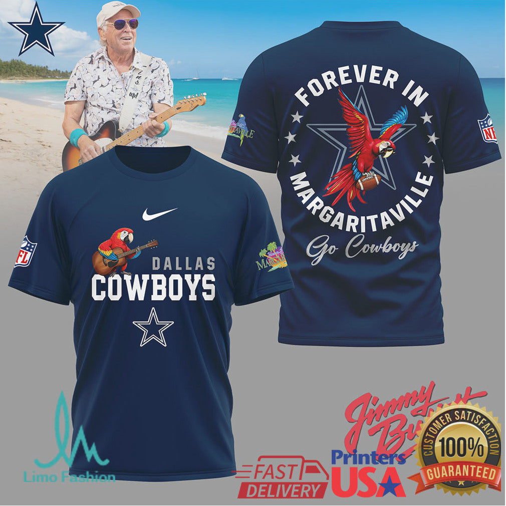 Jimmy Buffett Forever In Margaritaville Dallas Cowboys NFL Tribute Shirt - Limotees LLC