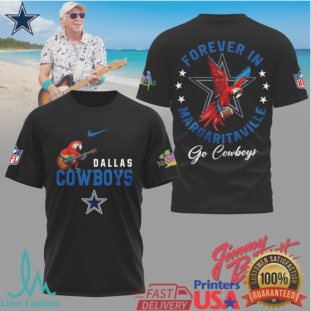 Jimmy Buffett Forever In Margaritaville Dallas Cowboys NFL Tribute Shirt - Limotees LLC