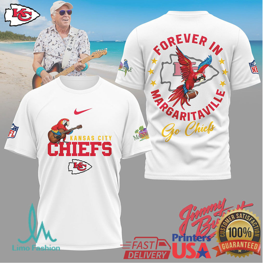 Jimmy Buffett Forever In Margaritaville Kansas City Chiefs NFL Beach Shirt - Limotees LLC