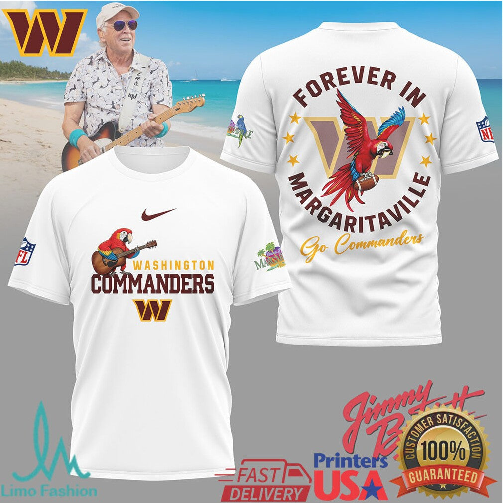 Jimmy Buffett Forever In Margaritaville Washington Commanders Tropical Tee - Limotees LLC