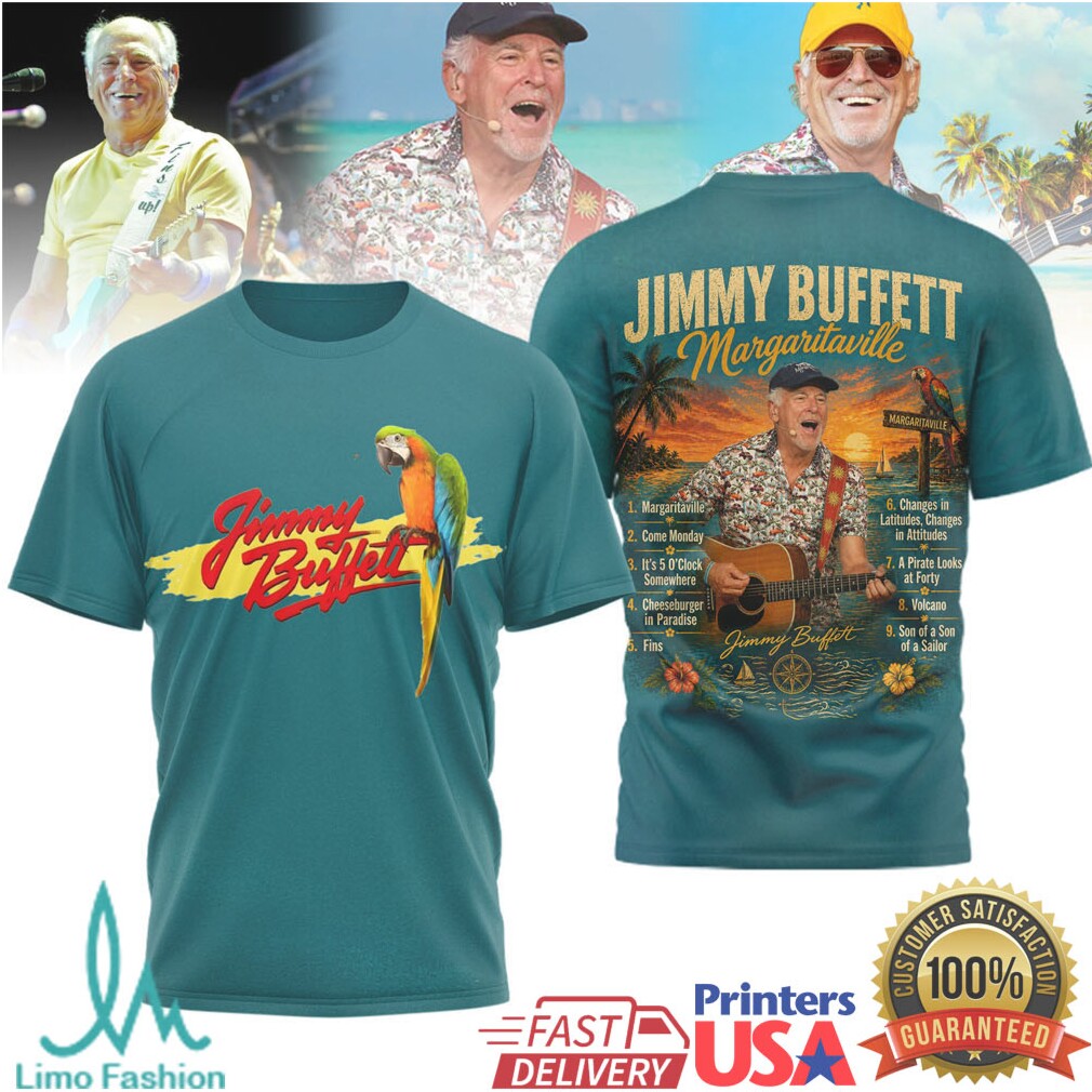 Jimmy Buffett Memorial Margaritaville Parrot Iconic Lyrics Tribute T Shirt - Limotees LLC
