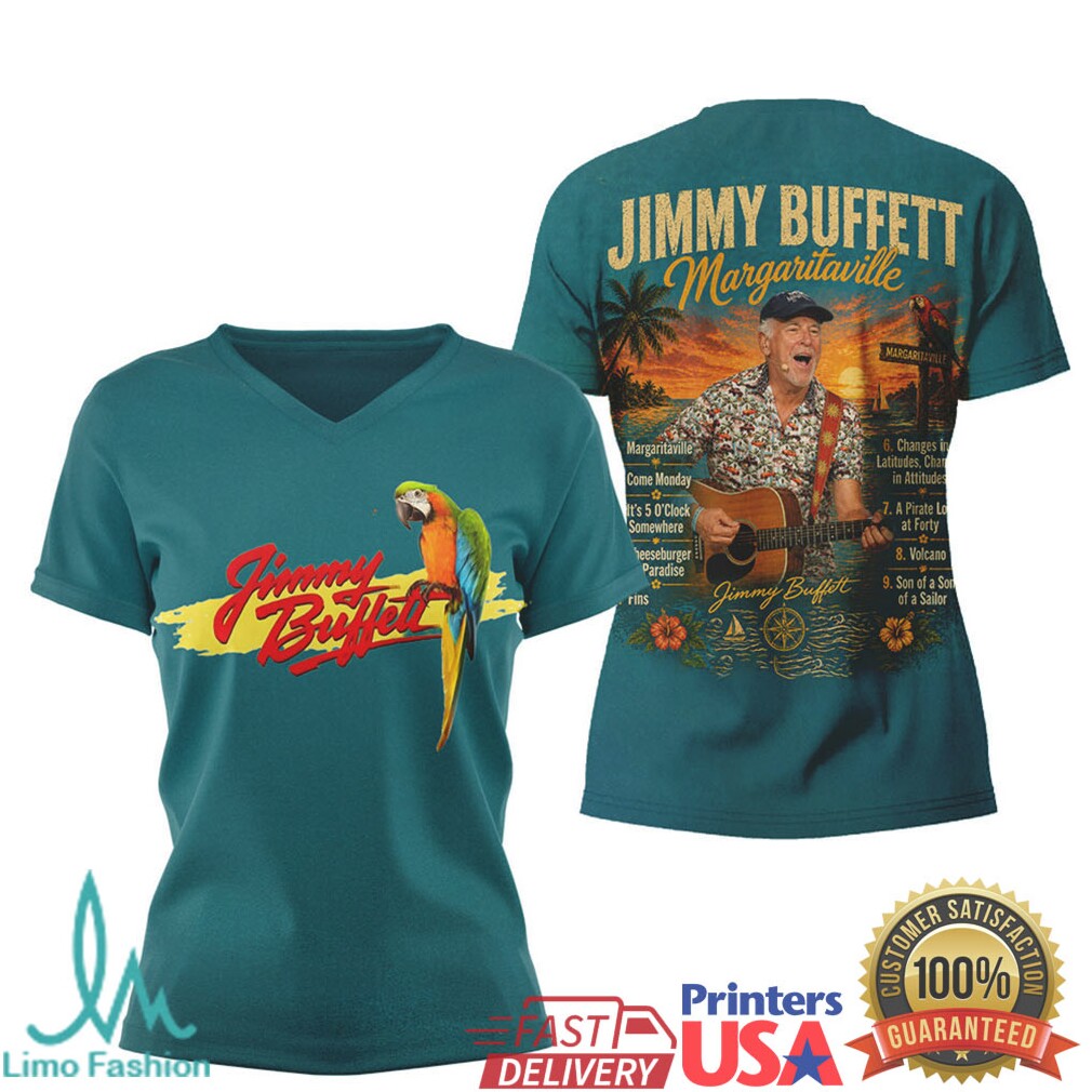 Jimmy Buffett Memorial Margaritaville Parrot Iconic Lyrics Tribute T Shirt - Limotees LLC
