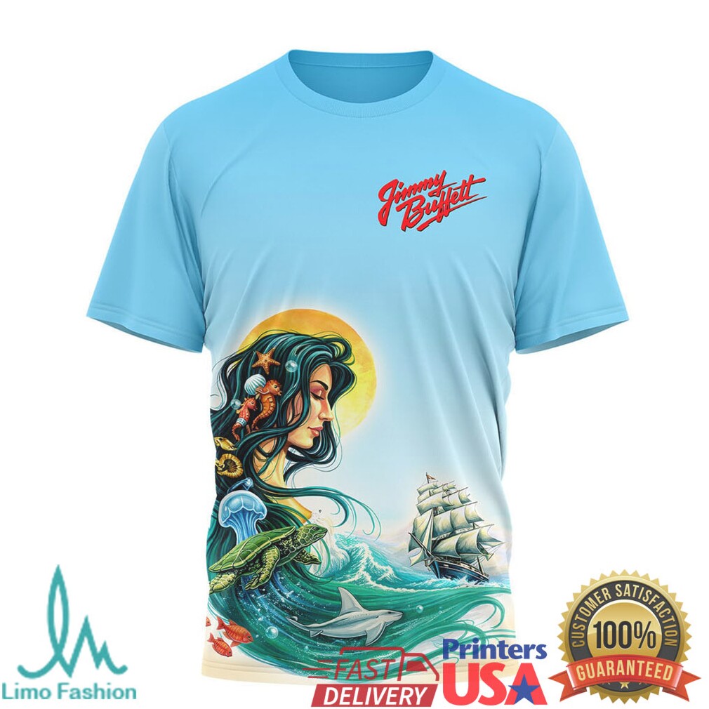 Jimmy Buffett Mother Mother Ocean Mermaid & Tropical Beach T Shirt - Limotees LLC