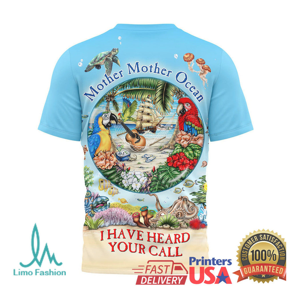 Jimmy Buffett Mother Mother Ocean Mermaid & Tropical Beach T Shirt - Limotees LLC