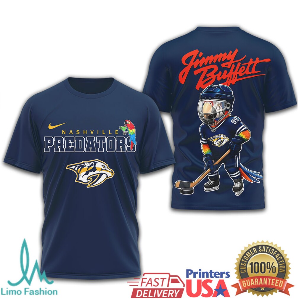 Jimmy Buffett Nashville Predators Parrot Head Hockey T Shirt - Limotees LLC
