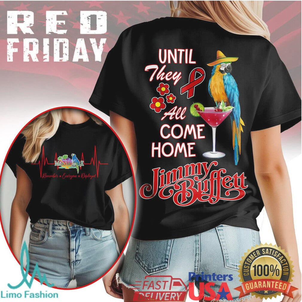 Jimmy Buffett Parrot R.E.D. Friday Shirt Margaritaville Military Support Tee - Limotees LLC