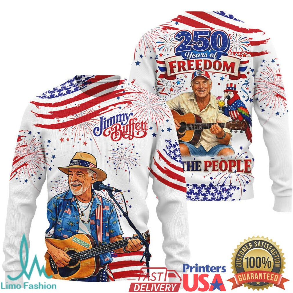 Jimmy Buffett We The People 250th Anniversary Freedom Flag All Over Print Shirt - Limotees LLC