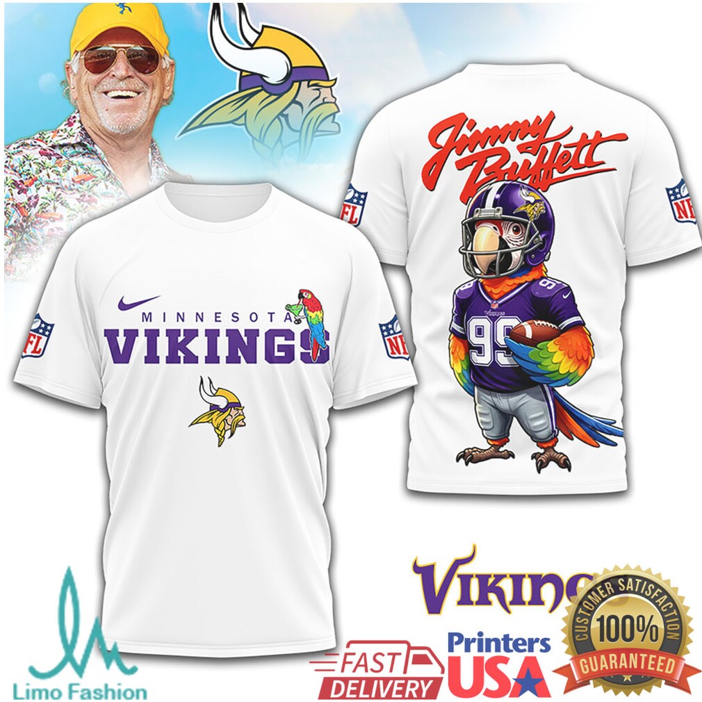 Jimmy Buffett x Minnesota Vikings Skol Parrot Graphic Shirt - Limotees LLC