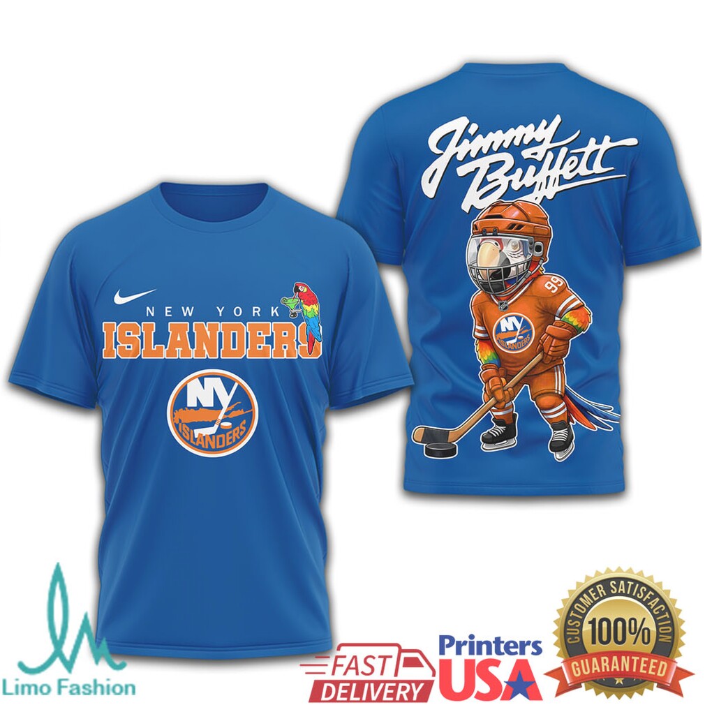 Jimmy Buffett x New York Islanders Parrot Head Hockey T Shirt - Limotees LLC