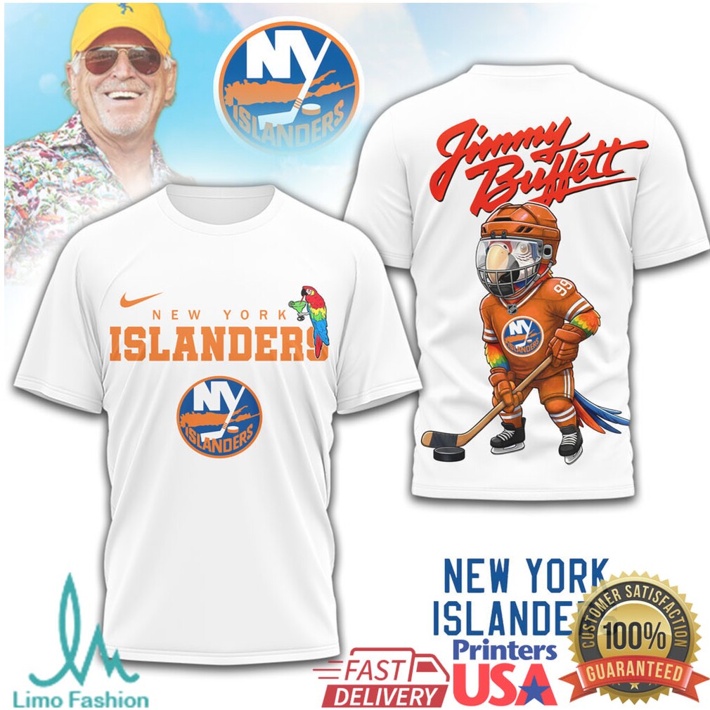 Jimmy Buffett x New York Islanders Parrot Head Hockey T Shirt - Limotees LLC