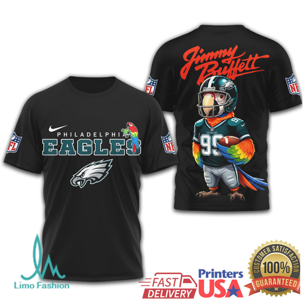 Jimmy Buffett x Philadelphia Eagles Fly Parrot Fly NFL Shirt - Limotees LLC