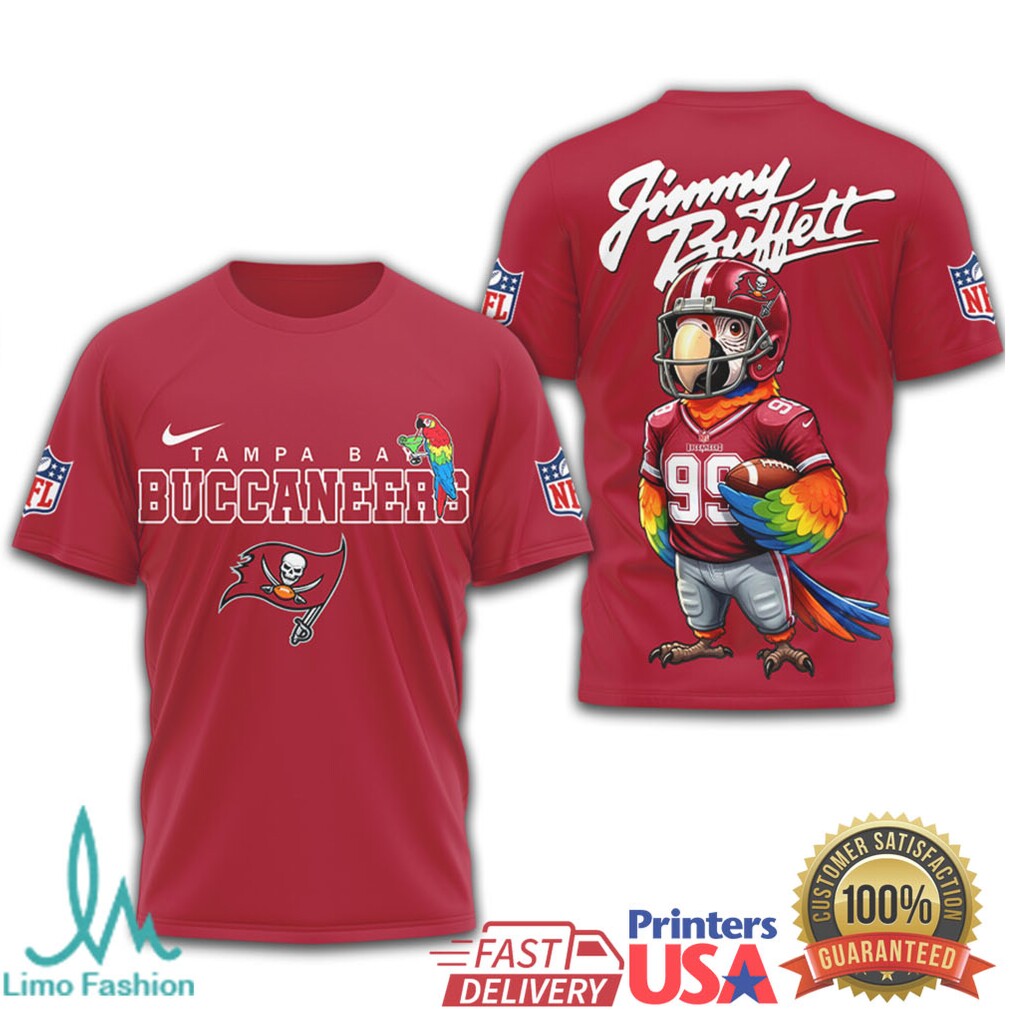 Jimmy Buffett x Tampa Bay Buccaneers Parrot Pirate NFL Tee - Limotees LLC