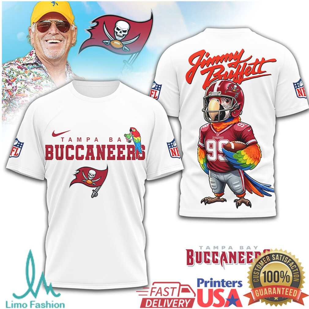 Jimmy Buffett x Tampa Bay Buccaneers Parrot Pirate NFL Tee - Limotees LLC