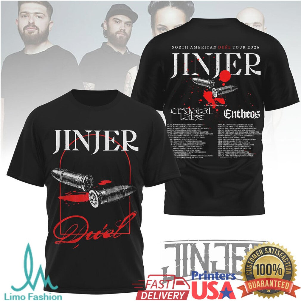 Jinjer North American Duel Tour 2026 Black T Shirt - Limotees LLC