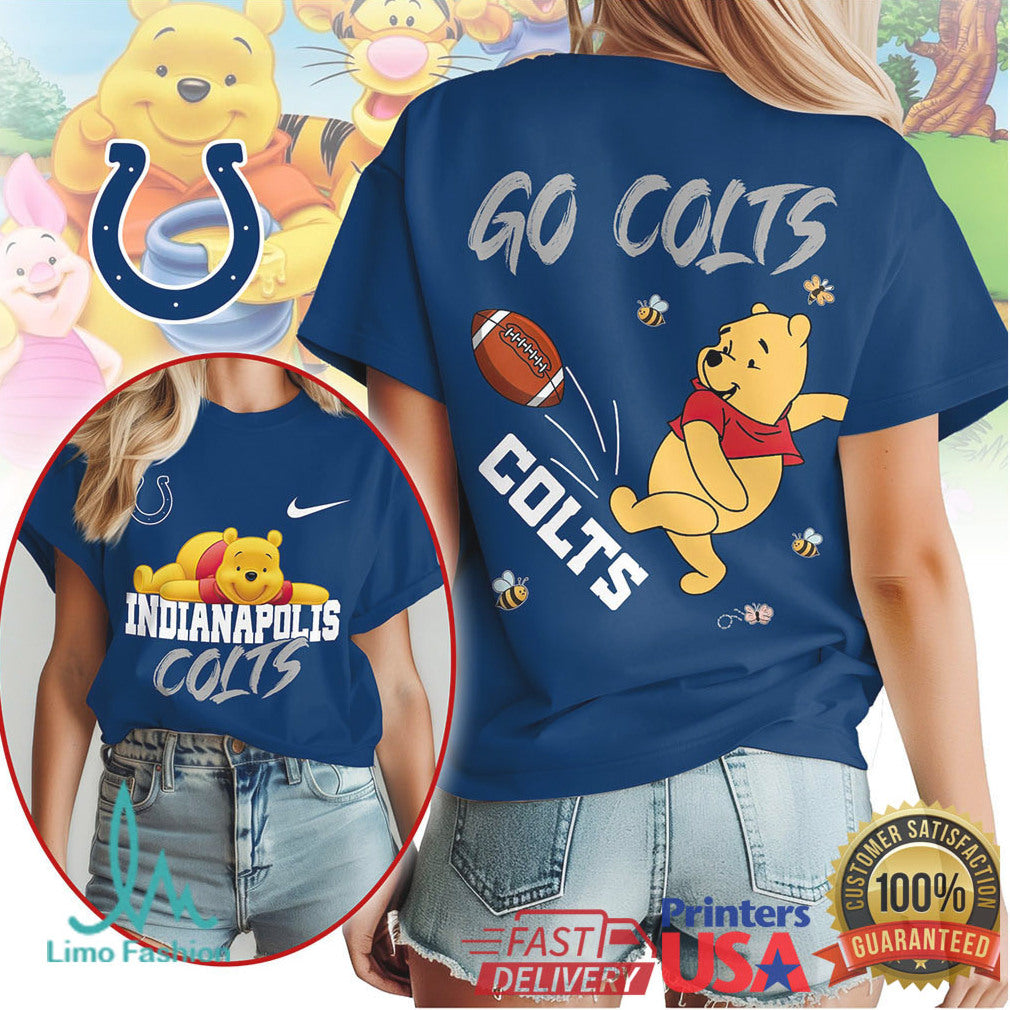 Indianapolis Colts Official NFL Winnie The Pooh Go Shirt - Limotees LLC