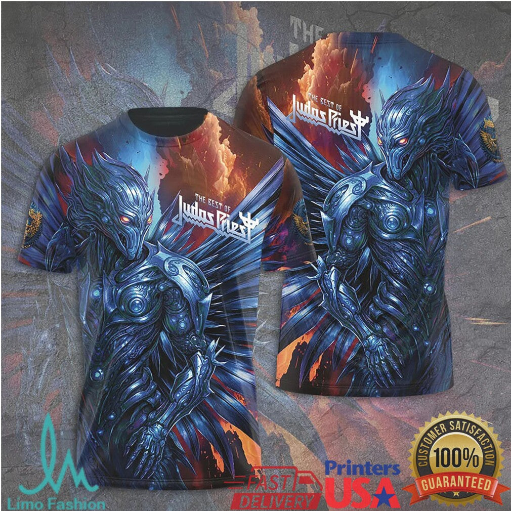 Judas Priest The Best Of Heavy Metal Guardian 3D Graphic T Shirt - Limotees LLC