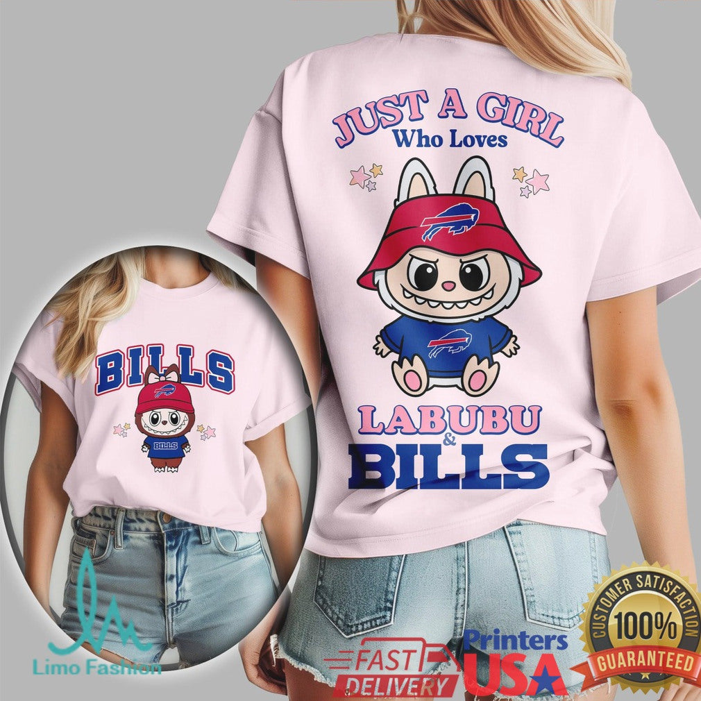 Just A Girl Who Loves Labubu and Buffalo Bills T Shirt - Limotees LLC