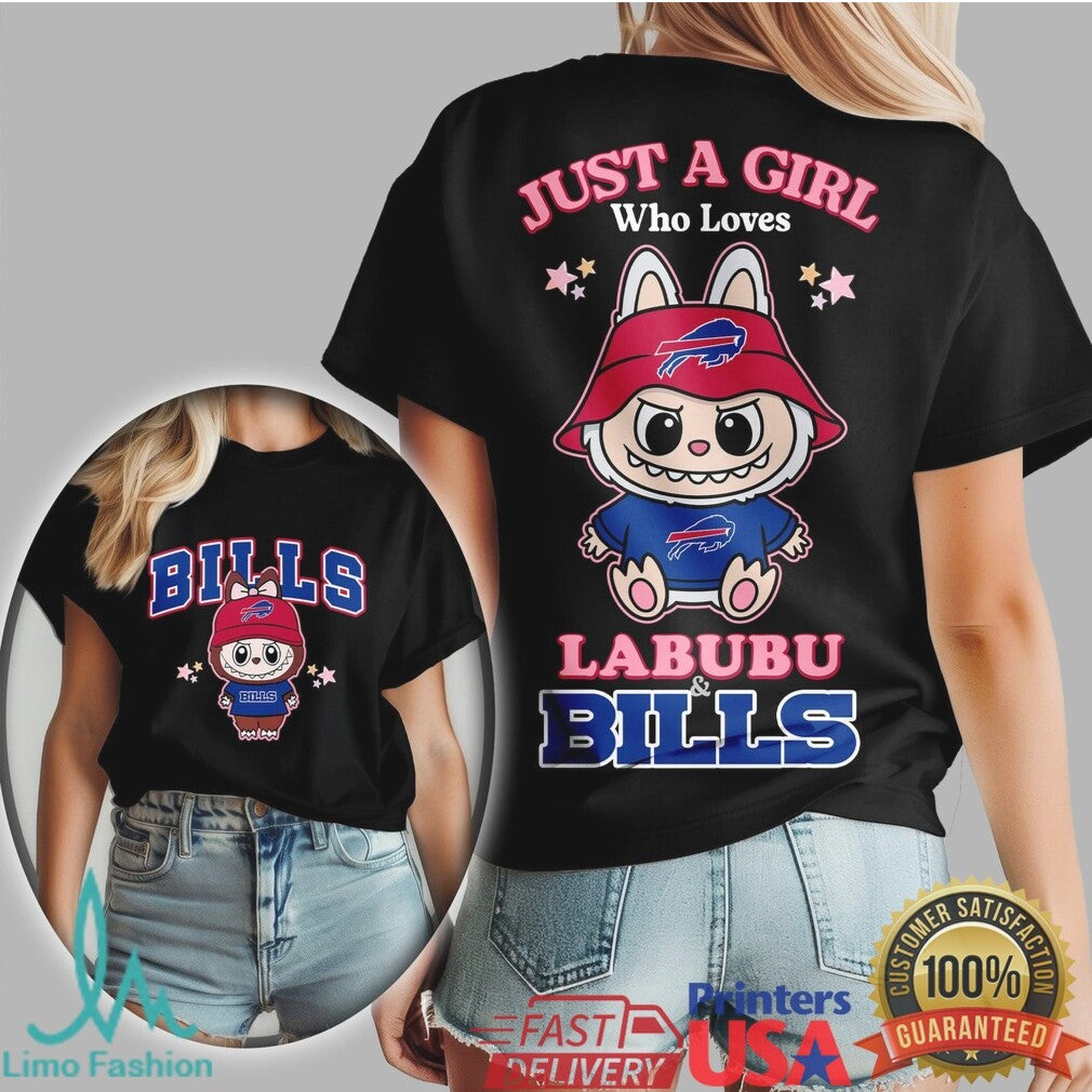 Just A Girl Who Loves Labubu and Buffalo Bills T Shirt - Limotees LLC