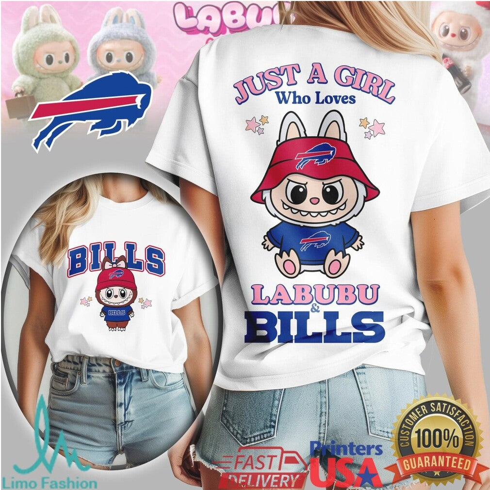 Just A Girl Who Loves Labubu and Buffalo Bills T Shirt - Limotees LLC
