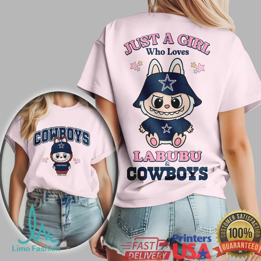 Just A Girl Who Loves Labubu and Dallas Cowboys T Shirt - Limotees LLC