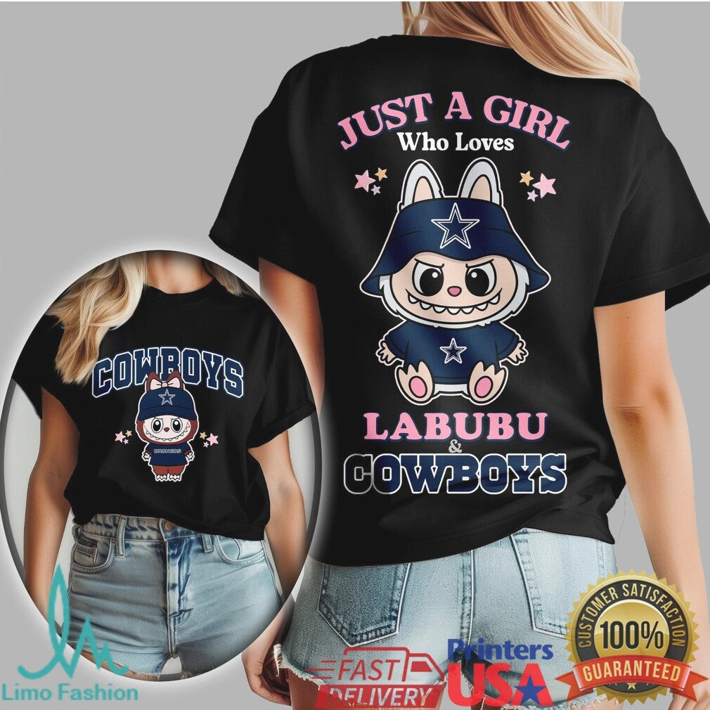 Just A Girl Who Loves Labubu and Dallas Cowboys T Shirt - Limotees LLC