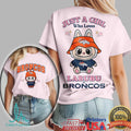 Just A Girl Who Loves Labubu and Denver Broncos T Shirt - Limotees LLC