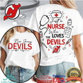 Just A Nurse Who Loves New Jersey Devils Hockey Fan T Shirt - Limotees LLC