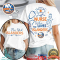 Just A Nurse Who Loves New York Islanders Hockey Fan T Shirt - Limotees LLC