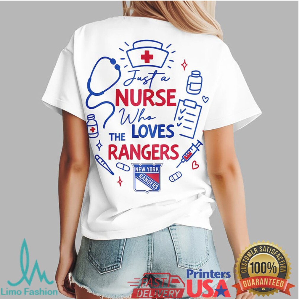 Just A Nurse Who Loves New York Rangers Hockey Fan T Shirt - Limotees LLC
