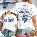 Just A Nurse Who Loves St. Louis Blues Hockey Fan T Shirt