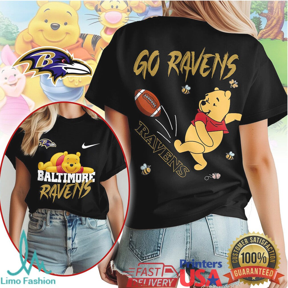 Baltimore Ravens Official NFL Winnie The Pooh Go Shirt - Limotees LLC