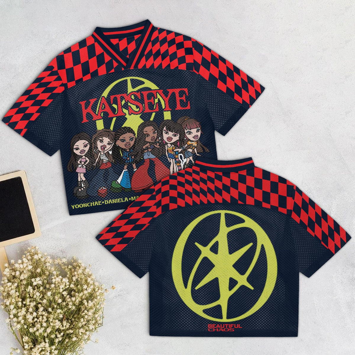Katseye Chibi Beautiful Tour Mixed Mesh Jersey