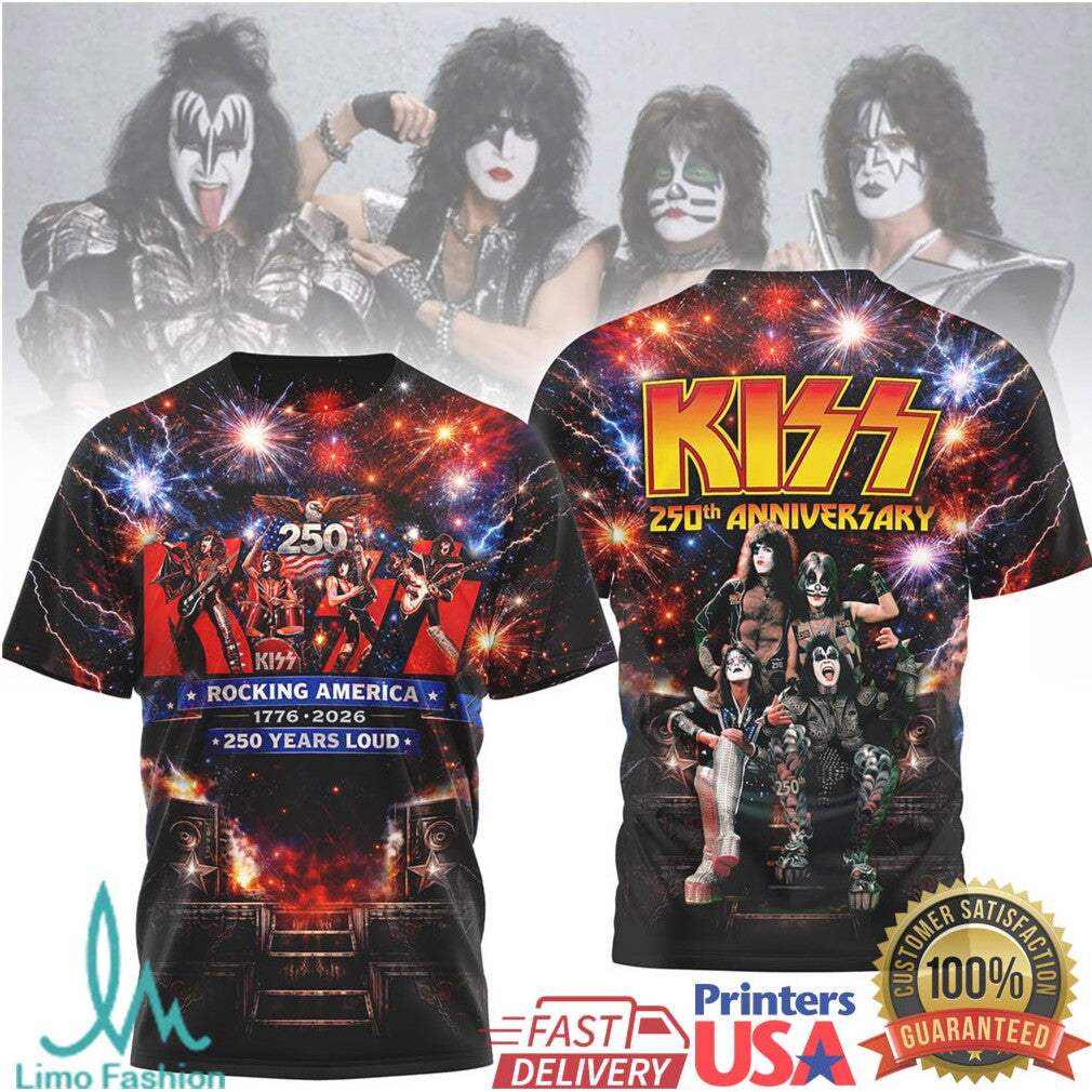 KISS Band 250th Anniversary Rocking America 1776 2026 Tour T Shirt - Limotees LLC