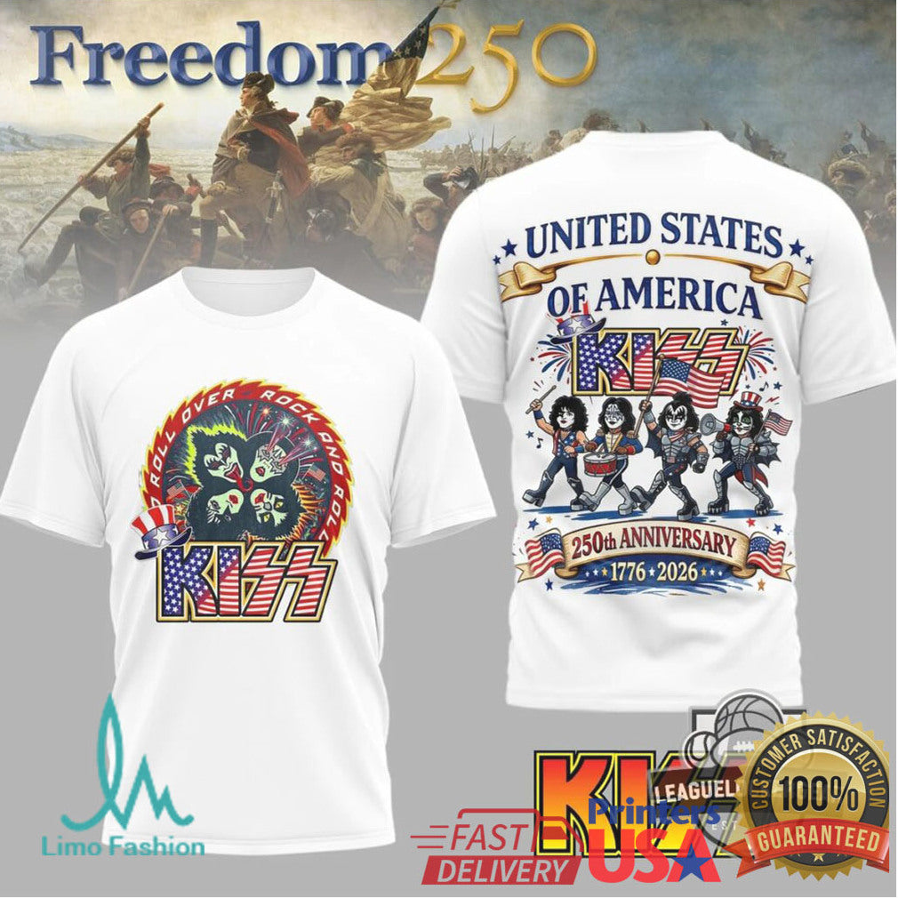 KISS Band USA 250th Anniversary 1776 2026 Patriotic Rock T Shirt