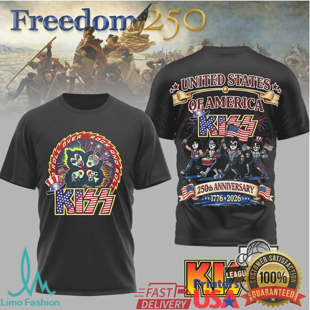 KISS Band USA 250th Anniversary 1776 2026 Patriotic Rock T Shirt