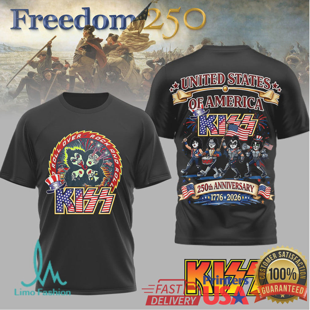 KISS Band United States of America 250th Anniversary 1776 2026 T Shirt - Limotees LLC