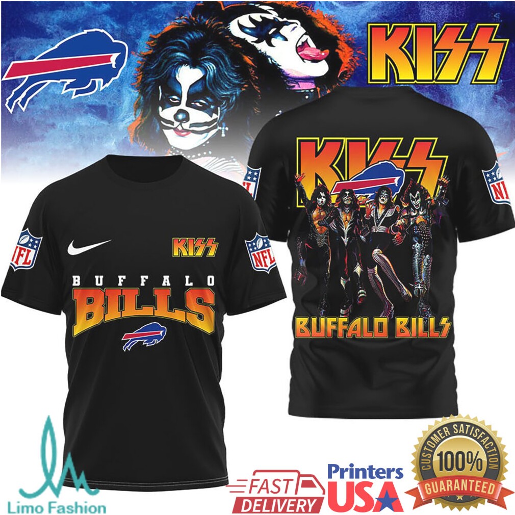 KISS Band x Buffalo Bills NFL Retro Concert Mashup T Shirt