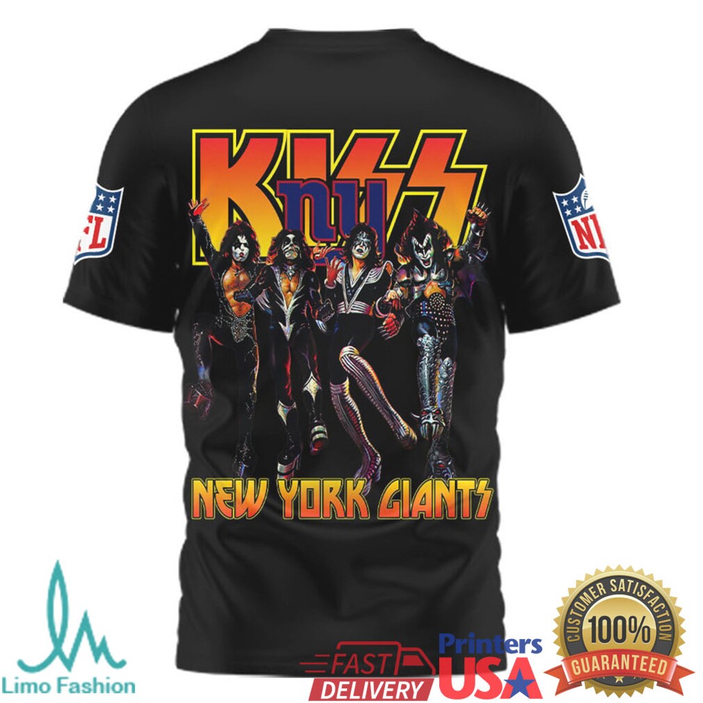 KISS Band x New York Giants NFL Heavy Metal Style T Shirt - Limotees LLC