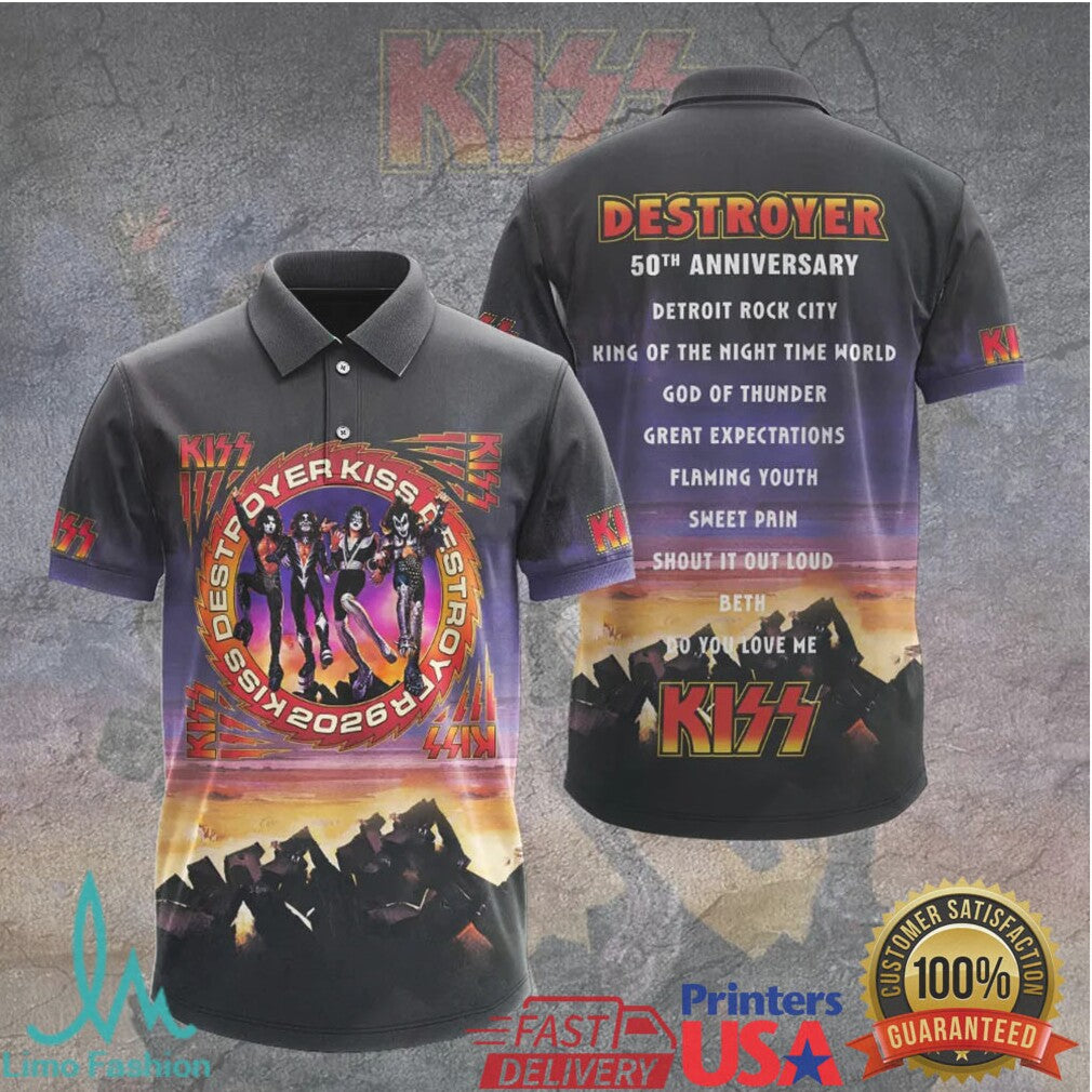 KISS Destroyer 2026 World Tour Limited Edition All Over Print T Shirt - Limotees LLC