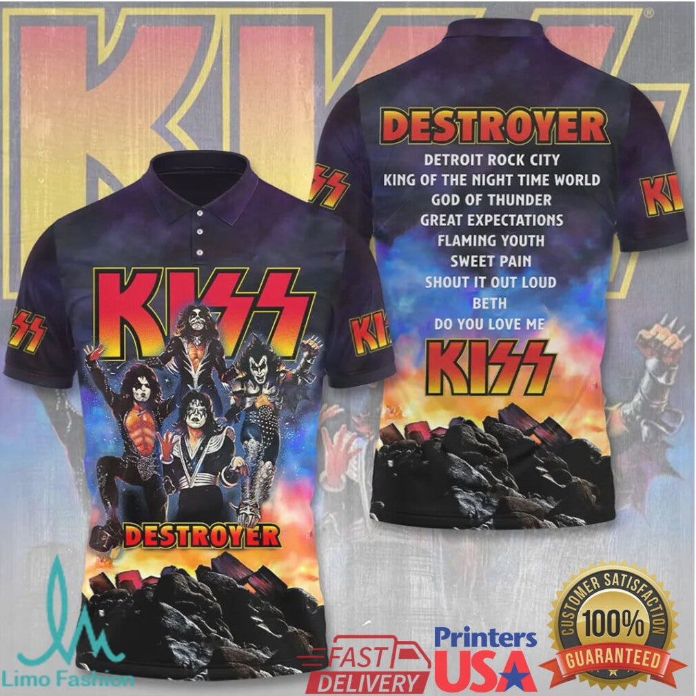 KISS Destroyer Album Anniversary Tour 1976 Retro Vintage Men Women Fans Black T Shirt - Limotees LLC