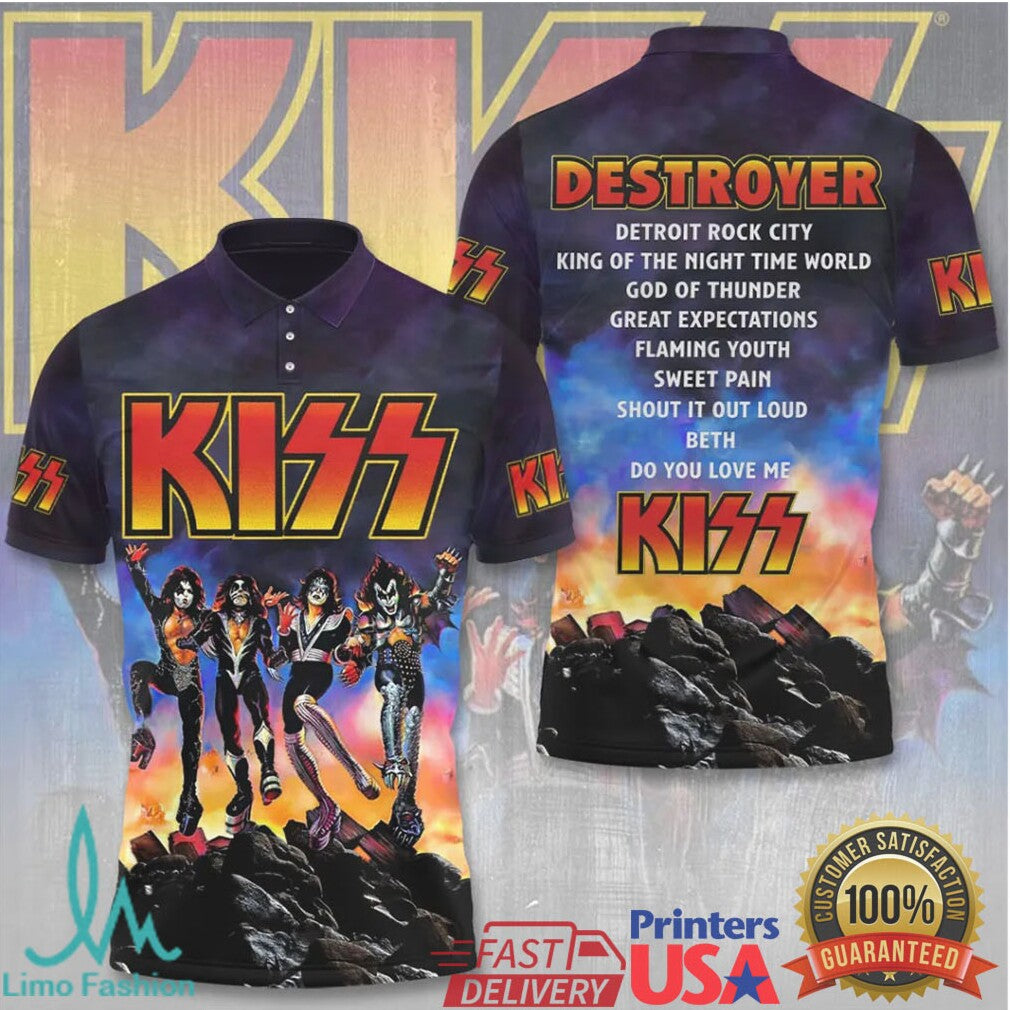 KISS Destroyer Detroit Rock City Vintage Retro Rock Band Music Concert Fans Men Women T Shirt