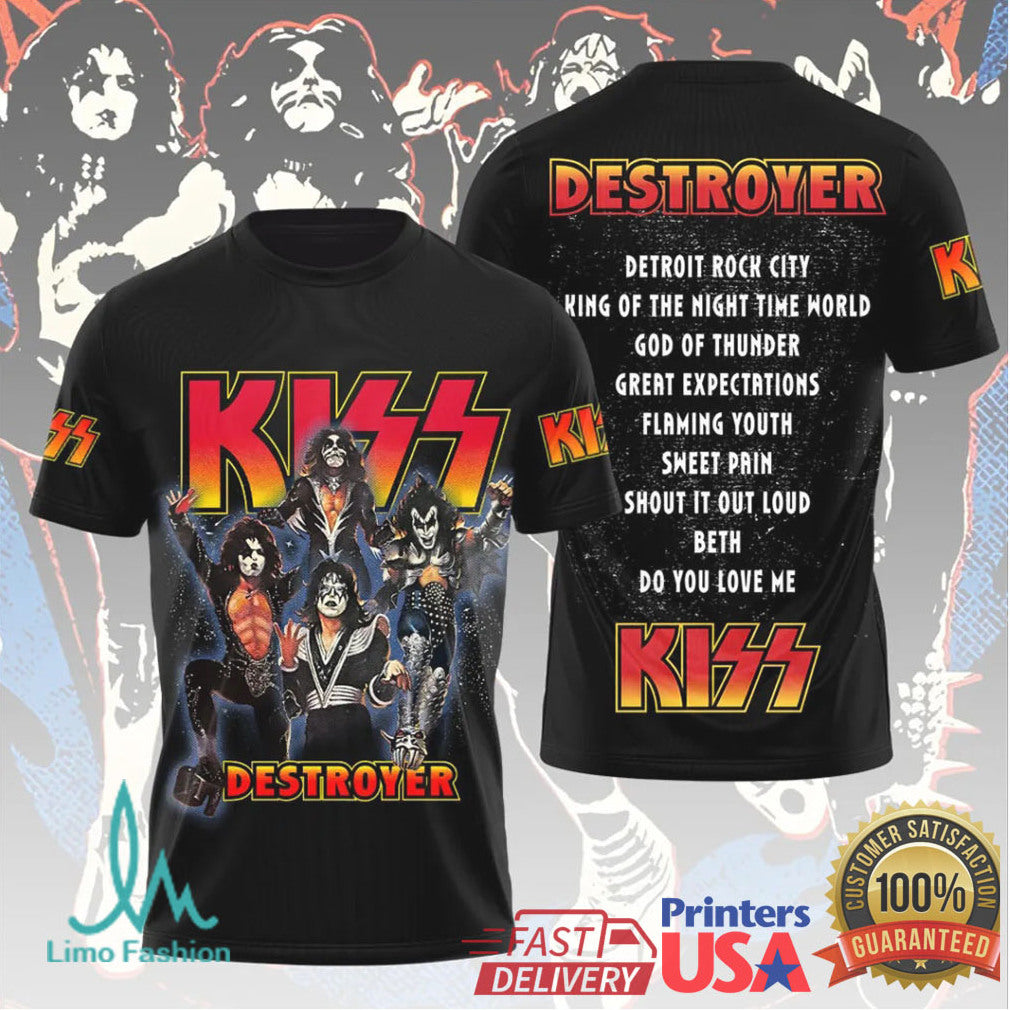KISS Destroyer Rock Band World Tour 2026 Retro Vintage Style Fans Men T Shirt - Limotees LLC